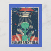 Funny Alien UFO Space Conspiracy Postkarte (Vorderseite)