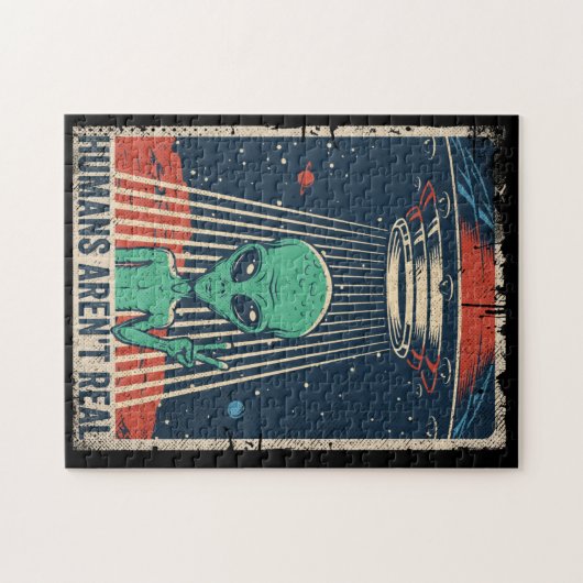 Funny Alien UFO Space Conspiracy Puzzle (Horizontal)