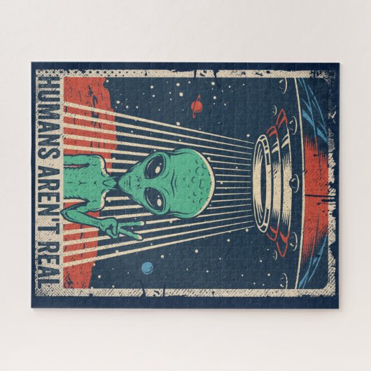 Funny Alien UFO Space Conspiracy Puzzle (Horizontal)
