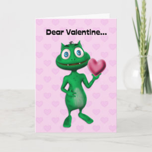 Funny Alien Valentine Card Feiertagskarte