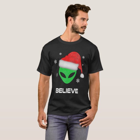 Funny Alien Weihnachten Weihnachten Weihnachtsgesc T-Shirt (Vorne ganz)