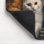 Funny Alien with Cats Renaissance Art Mousepad (Ecke)
