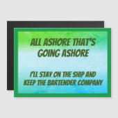 Funny All Ashore Stateroom Door Marker Magnetkarte (Vorne/Hinten)