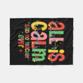 Funny All Is Calm Said No Teacher Christmas Teache Fleecedecke (Vorderseite (Horizontal))