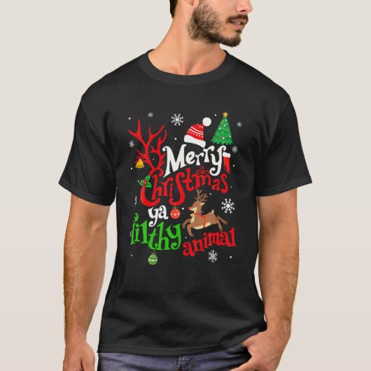 Funny allein bei Zuhause Movies Frohe Weihnachten T-Shirt (Vorderseite)