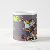 Funny Alley Katzen hinzufügen Name Skateboard Graf Jumbo-Tasse (Vorderseite)