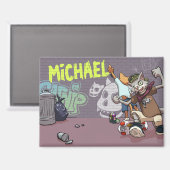 Funny Alley Katzen hinzufügen Name Skateboard Graf Magnet (Vorderseite/Rückseite)