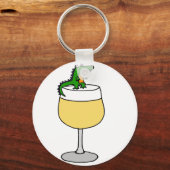 Funny Alligator auf Weinglas Schlüsselanhänger (Vorderseite)