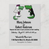 Funny Alligator Braut und Groom Hochzeit Einladung (Vorderseite)