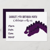 Funny Alligator Crocodile Kindergeburtstag Party Einladung (Vorne/Hinten)