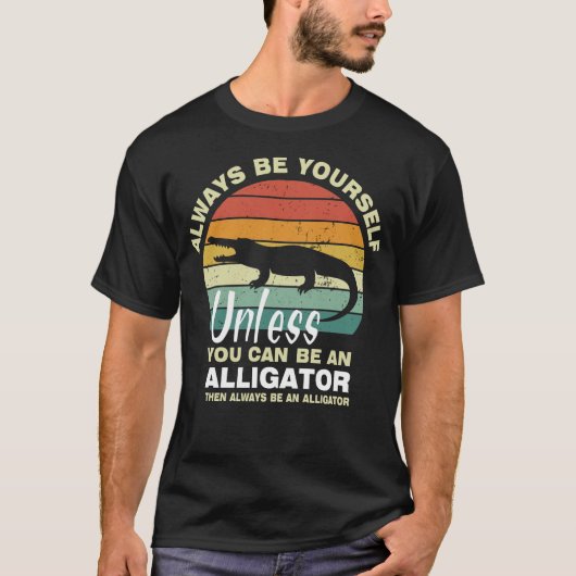 Funny Alligator Design Männer Frauen Krokodile Rep T-Shirt (Vorderseite)