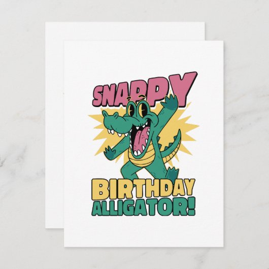 Funny Alligator Lover und Birthday Crocodile Gator Begleitkarte (Vorne/Hinten)