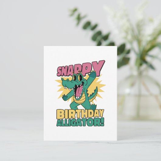 Funny Alligator Lover und Birthday Crocodile Gator Begleitkarte (Stehend Vorderseite)