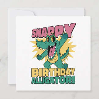 Funny Alligator Lover und Birthday Crocodile Gator Einladung