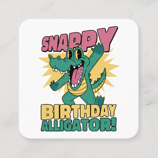 Funny Alligator Lover und Birthday Crocodile Gator Quadratische Visitenkarte (Vorderseite)