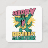 Funny Alligator Lover und Birthday Crocodile Gator Quadratische Visitenkarte (Rückseite)