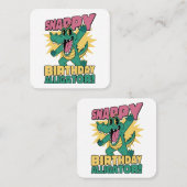Funny Alligator Lover und Birthday Crocodile Gator Quadratische Visitenkarte (Vorne/Hinten)