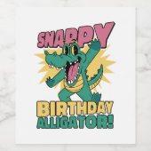 Funny Alligator Lover und Birthday Crocodile Gator Weinetikett (Einzelnes Label)