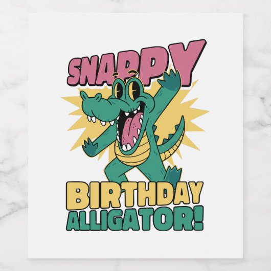Funny Alligator Lover und Birthday Crocodile Gator Weinetikett (Einzelnes Label)