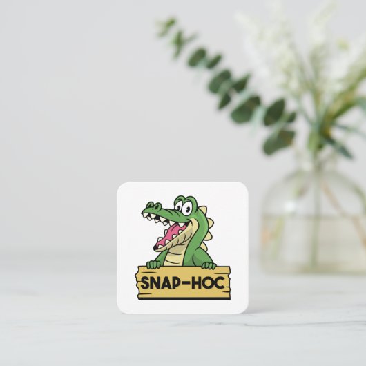 Funny Alligator Lover und Zookeeper Crocodile Quadratische Visitenkarte (Stehend Vorderseite)