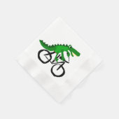 Funny Alligator Reiten Fahrrad Serviette (Ecke)