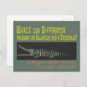 Funny Alligator Riddle für Kinder Postkarte (Vorne/Hinten)