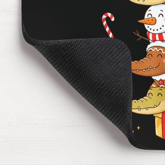 Funny Alligator Santa Elf Snowman Christmas Womens Mousepad (Ecke)