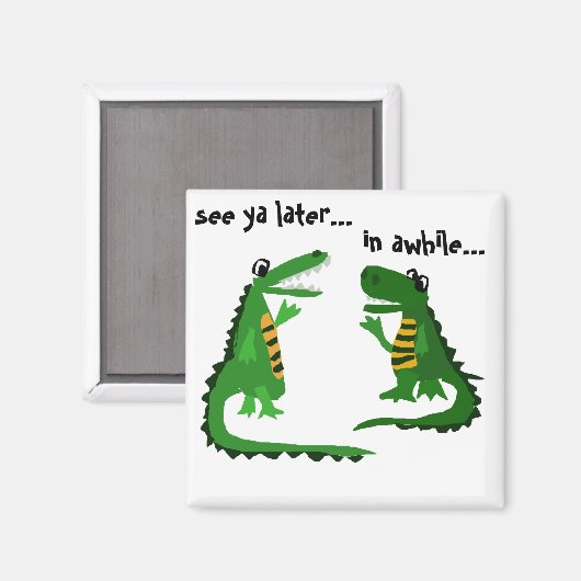 Funny Alligator spricht über Krokodil Magnet (Vorderseite/Rückseite)