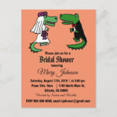 Funny Alligator Wedding Einladungspostkarte (Vorderseite)