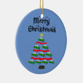 Funny Alligator Weihnachtsbaum Cartoon Keramik Ornament (Rechts)