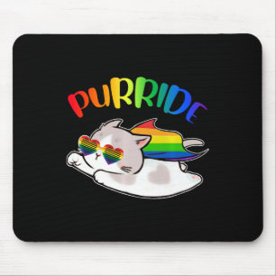 Funny Ally Cat Purride Lgbtq Gay Pride Rainbow Kid Mousepad
