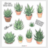 Funny Aloe Vera Puns Sticker Pack (Blatt)