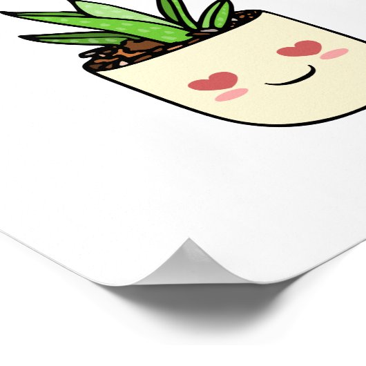Funny Aloe You Vera Much Kawaii Sukkulente Liebe Poster (Ecke)