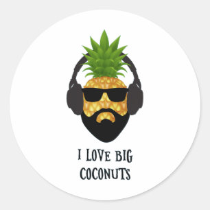 Funny Aloha Beaches Ananas Bekleidung Stühle Cool Runder Aufkleber