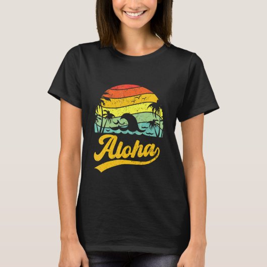Funny Aloha Hawaii Palm Tree Beach Vacacation Fami T-Shirt (Vorderseite)