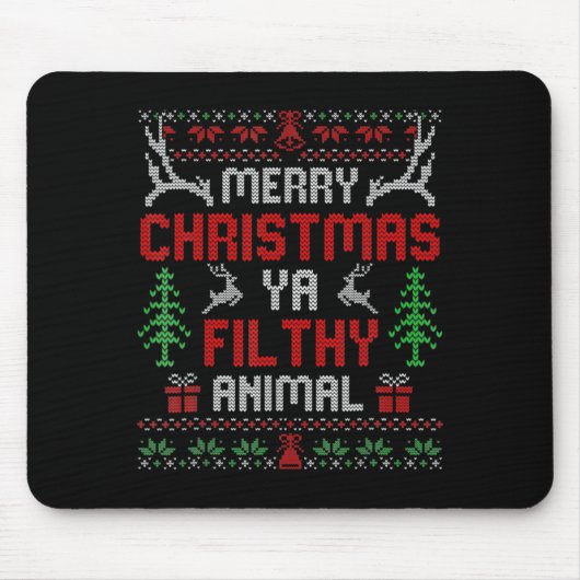 Funny Alone At Home Movies Merry Christmas You Fil Mousepad (Vorne)