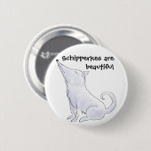 Funny Aloof Schipperke Dog Cartoon Button (Vorne & Hinten)