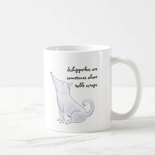 Funny Aloof Schipperke Dog Cartoon Kaffeetasse (Rechts)