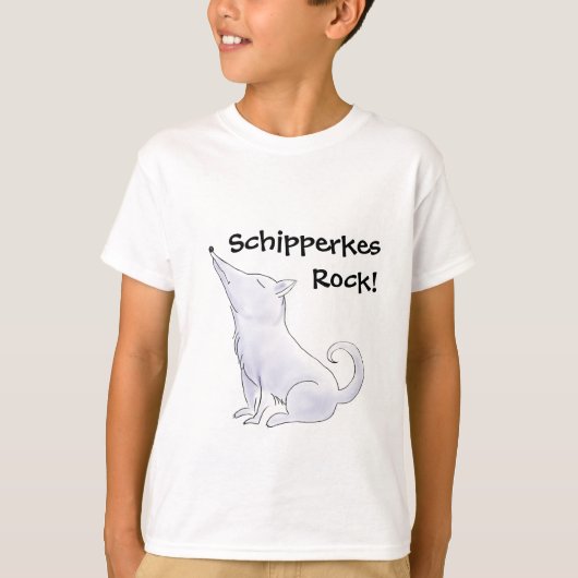 Funny Aloof Schipperke Dog Cartoon T-Shirt (Vorderseite)
