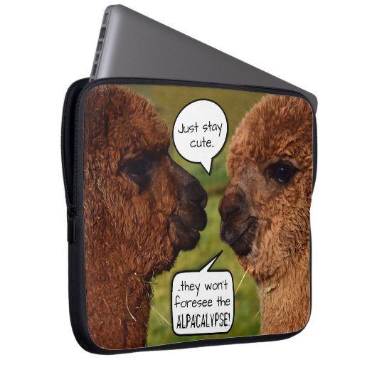 Funny Alpaca Alpacalypse Laptopschutzhülle (Vorne Rechts)