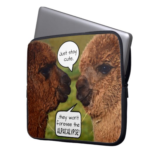Funny Alpaca Alpacalypse Laptopschutzhülle (Vorderseite Links)
