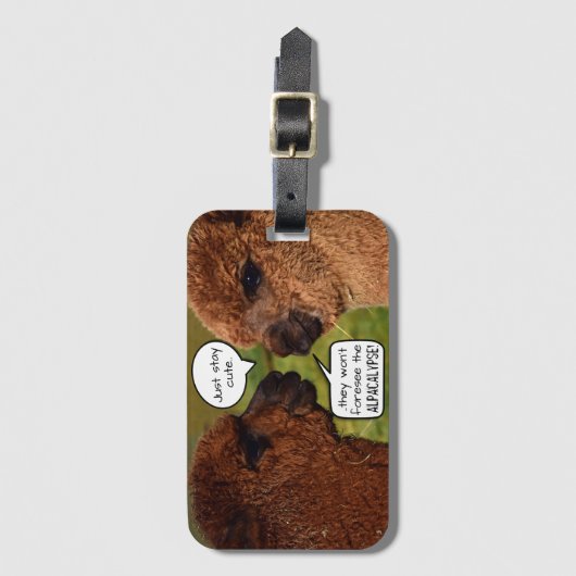 Funny Alpaca Alpacalypse Schemata Gepäckanhänger (Vorderseite Vertikal)
