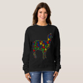 Funny Alpaca Animals Puzzle Pieces Autisenes Sweatshirt (Vorne ganz)