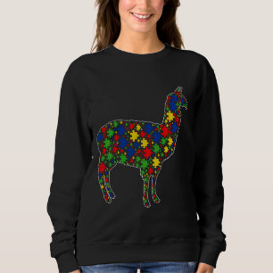 Funny Alpaca Animals Puzzle Pieces Autisenes Sweatshirt