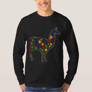Funny Alpaca Animals Puzzle Pieces Autisenes T-Shirt
