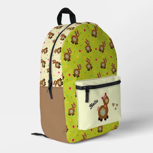 Funny Alpaca bedruckte Rucksack (Rückseitige Ecke links)