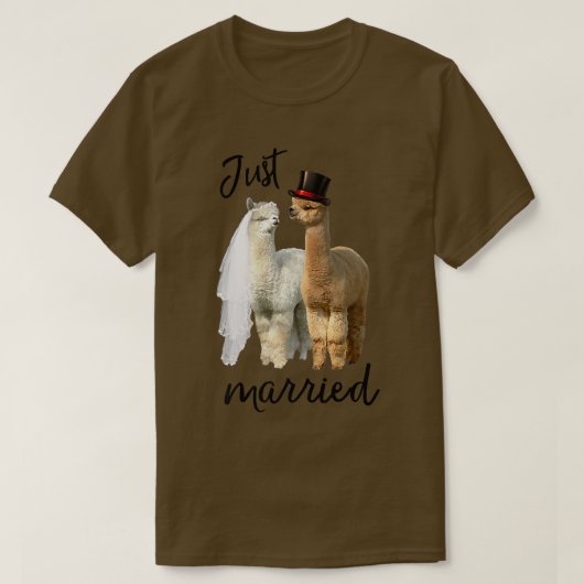 Funny Alpaca Braut und Groom Wedding T-Shirt (Design vorne)