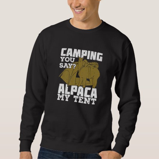 Funny Alpaca Camping Lover Premium Sweatshirt (Vorderseite)