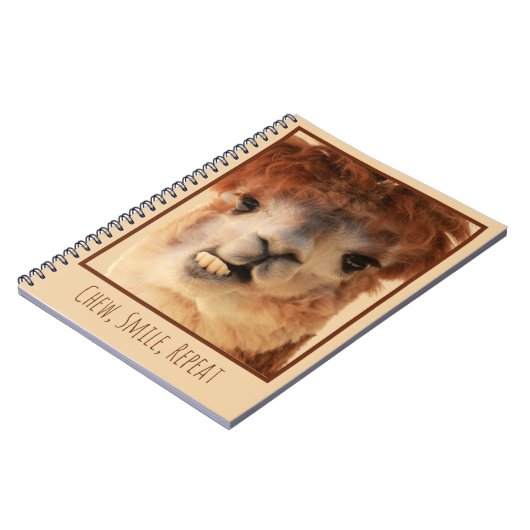 Funny Alpaca Chewing Notebook Notizblock (Linke Seite)