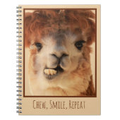 Funny Alpaca Chewing Notebook Notizblock (Vorderseite)